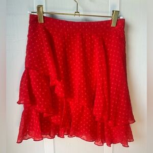 Princess Polly Red Ruffle Skirt Size 6